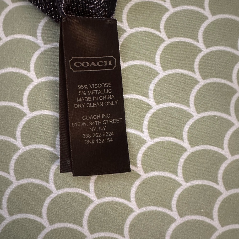 Coach Gray And Black Patterned Infinity Scarf - image 2